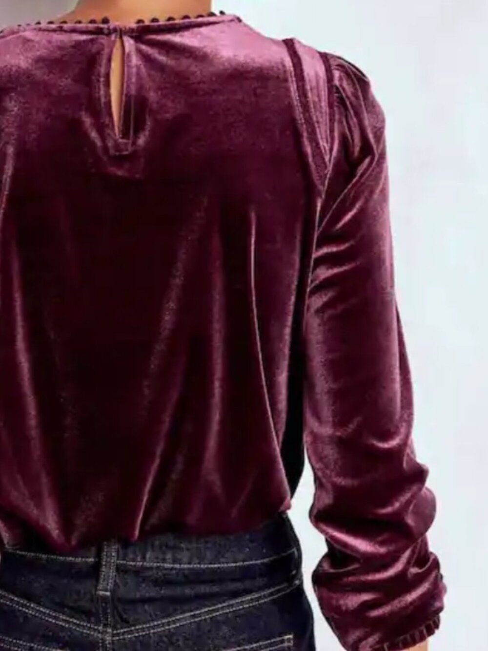 Boden Purple Mila Velvet Long Sleeve Top Purple/Plum size 6 - Picture 15 of 16